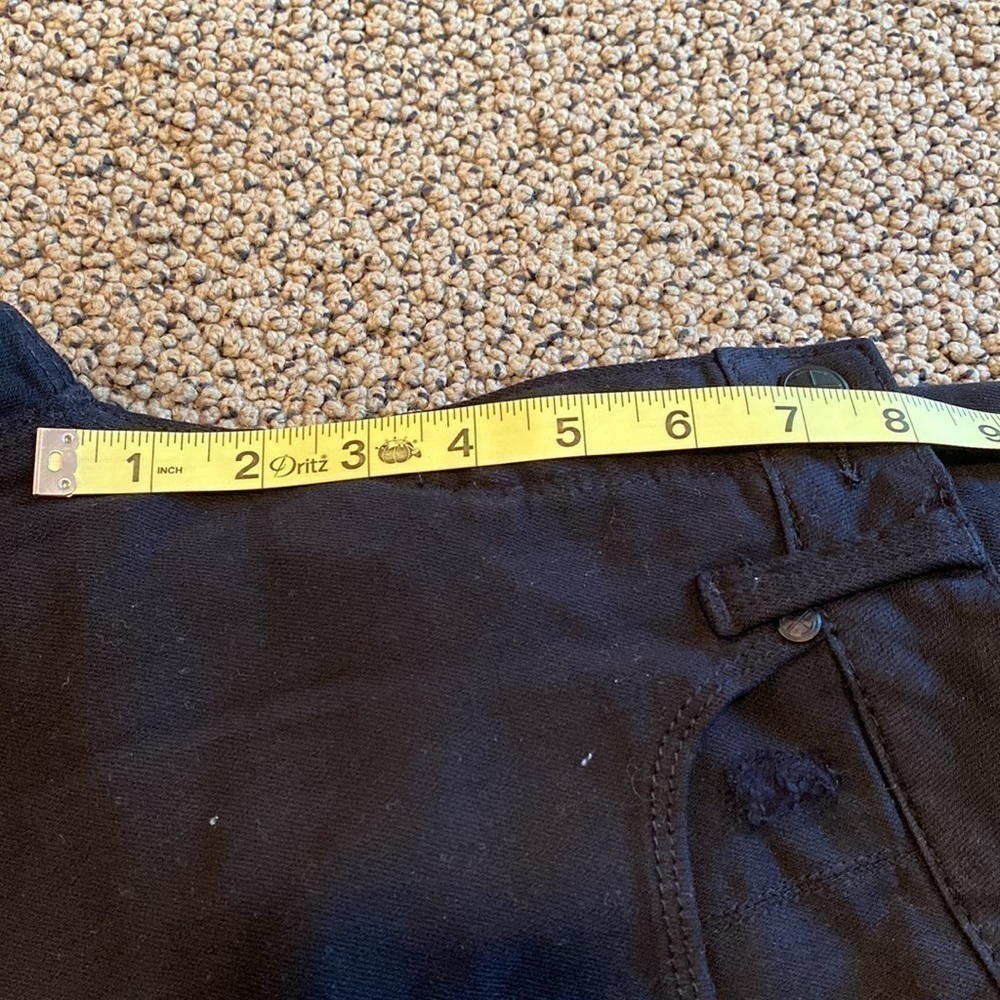 Hot in Hollywood Boyfriend Cut Black Jeans Size 2 w/ Distressing- Like New - Picture 13 of 13